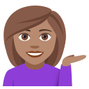 Woman Tipping Hand Emoji with Medium Skin Tone, Emoji One style