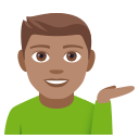Man Tipping Hand Emoji with Medium Skin Tone, Emoji One style