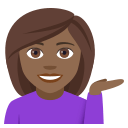 Woman Tipping Hand Emoji with Medium-Dark Skin Tone, Emoji One style