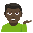 Man Tipping Hand Emoji with Dark Skin Tone, Emoji One style