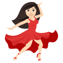 Woman Dancing Emoji with Light Skin Tone, Emoji One style