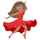 Woman Dancing Emoji with Medium Skin Tone, Emoji One style