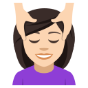 Woman Getting Massage Emoji with Light Skin Tone, Emoji One style