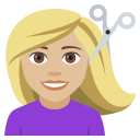 Person Getting Haircut Emoji with Medium-Light Skin Tone, Emoji One style
