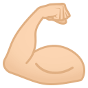 Flexed Biceps Emoji with Light Skin Tone, Emoji One style