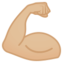 Flexed Biceps Emoji with Medium-Light Skin Tone, Emoji One style