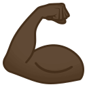 Flexed Biceps Emoji with Dark Skin Tone, Emoji One style
