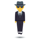 Man in Suit Levitating Emoji, Emoji One style