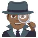 Man Detective Emoji with Medium-Dark Skin Tone, Emoji One style