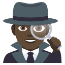 Man Detective Emoji with Dark Skin Tone, Emoji One style