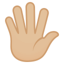 Hand with Fingers Splayed Emoji with Medium-Light Skin Tone, Emoji One style
