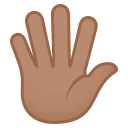 Hand with Fingers Splayed Emoji with Medium Skin Tone, Emoji One style