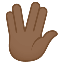 Vulcan Salute Emoji with Medium-Dark Skin Tone, Emoji One style