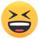 Grinning Squinting Face Emoji, Emoji One style