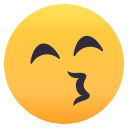 Kissing Face with Smiling Eyes Emoji, Emoji One style