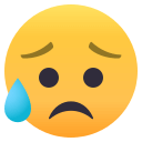 Sad But Relieved Face Emoji, Emoji One style