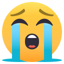 Loudly Crying Face Emoji, Emoji One style