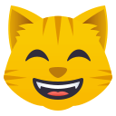 Grinning Cat Face with Smiling Eyes Emoji, Emoji One style