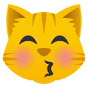 Kissing Cat Face Emoji, Emoji One style