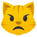 Pouting Cat Face Emoji, Emoji One style