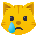 Crying Cat Face Emoji, Emoji One style