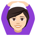 Woman Gesturing Ok Emoji with Light Skin Tone, Emoji One style