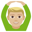 Man Gesturing Ok Emoji with Medium-Light Skin Tone, Emoji One style