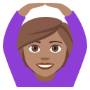 Woman Gesturing Ok Emoji with Medium Skin Tone, Emoji One style