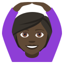 Woman Gesturing Ok Emoji with Dark Skin Tone, Emoji One style