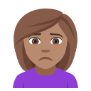 Person Frowning Emoji with Medium Skin Tone, Emoji One style