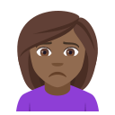 Woman Frowning Emoji with Medium-Dark Skin Tone, Emoji One style