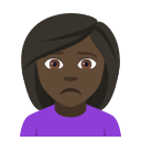 Woman Frowning Emoji with Dark Skin Tone, Emoji One style