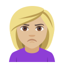 Person Pouting Emoji with Medium-Light Skin Tone, Emoji One style