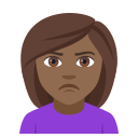Woman Pouting Emoji with Medium-Dark Skin Tone, Emoji One style