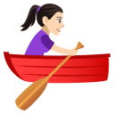 Woman Rowing Boat Emoji with Light Skin Tone, Emoji One style