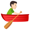 Man Rowing Boat Emoji with Light Skin Tone, Emoji One style