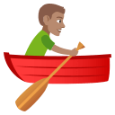Man Rowing Boat Emoji with Medium Skin Tone, Emoji One style