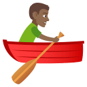 Man Rowing Boat Emoji with Medium-Dark Skin Tone, Emoji One style