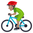 Man Biking Emoji with Medium Skin Tone, Emoji One style