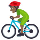Man Biking Emoji with Medium-Dark Skin Tone, Emoji One style
