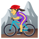 Woman Mountain Biking Emoji, Emoji One style