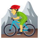 Person Mountain Biking Emoji, Emoji One style