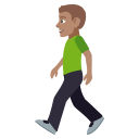 Man Walking Emoji with Medium Skin Tone, Emoji One style