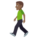 Man Walking Emoji with Medium-Dark Skin Tone, Emoji One style
