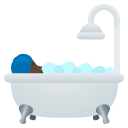 Person Taking Bath Emoji with Dark Skin Tone, Emoji One style