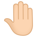 Raised Back of Hand Emoji with Light Skin Tone, Emoji One style