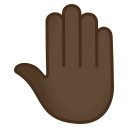 Raised Back of Hand Emoji with Dark Skin Tone, Emoji One style