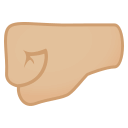 Left-Facing Fist Emoji with Medium-Light Skin Tone, Emoji One style