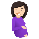 Pregnant Woman Emoji with Light Skin Tone, Emoji One style