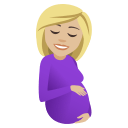 Pregnant Woman Emoji with Medium-Light Skin Tone, Emoji One style